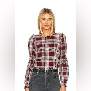 1. State Smocked Wide Neck Top in Deep Burgundy